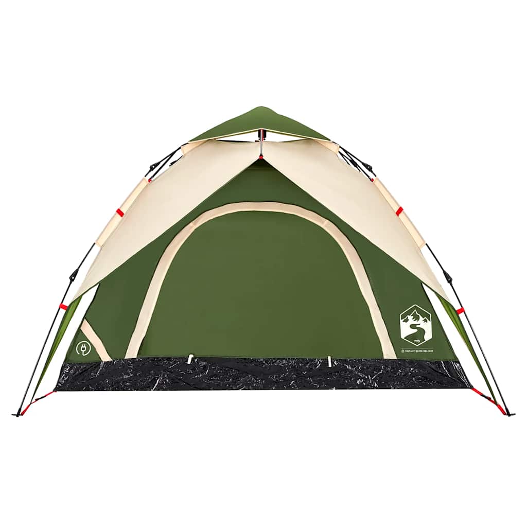 vidaXL Camping Tent Dome 3-Person Green Quick Release