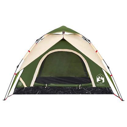 vidaXL Camping Tent Dome 3-Person Green Quick Release