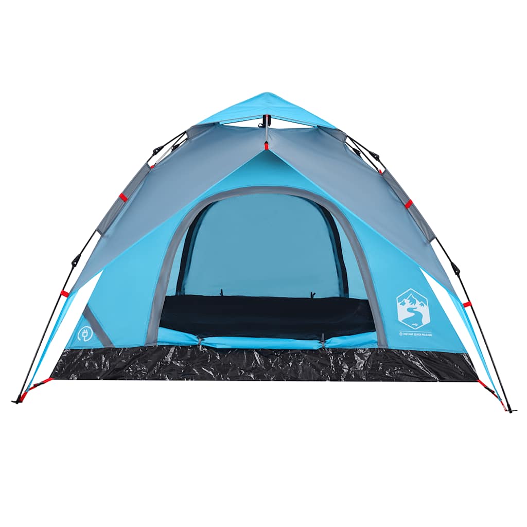 vidaXL Camping Tent Dome 3-Person Blue Quick Release