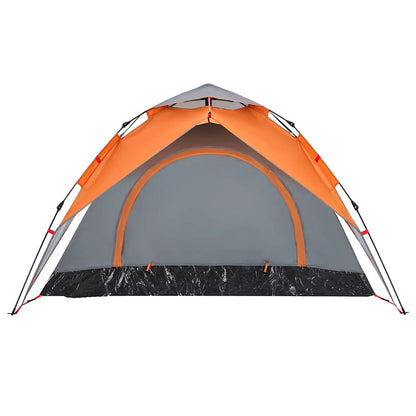 vidaXL Camping Tent Dome 3-Person Grey and Orange Quick Release