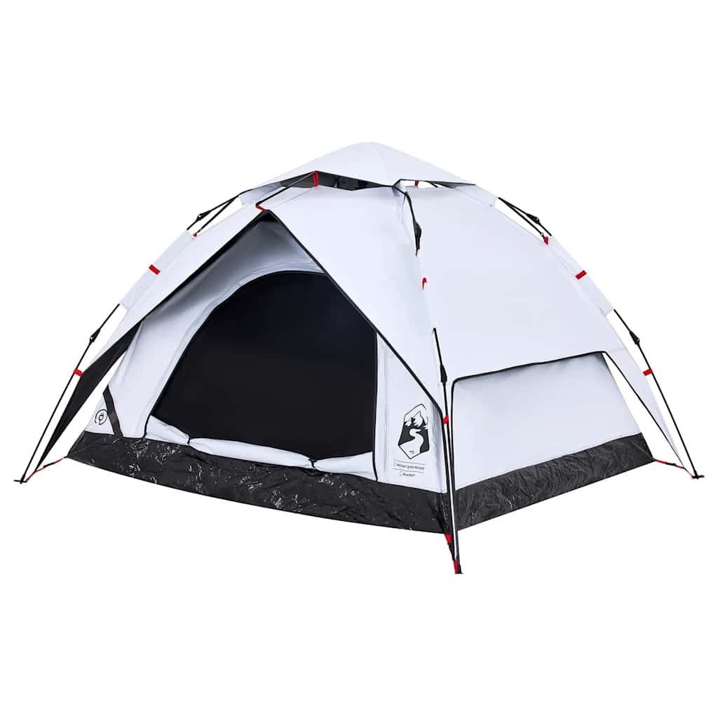 vidaXL Camping Tent Dome 3-Person White Blackout Fabric Quick Release