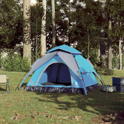 vidaXL Camping Tent Dome 4-Person Blue Quick Release - 36281