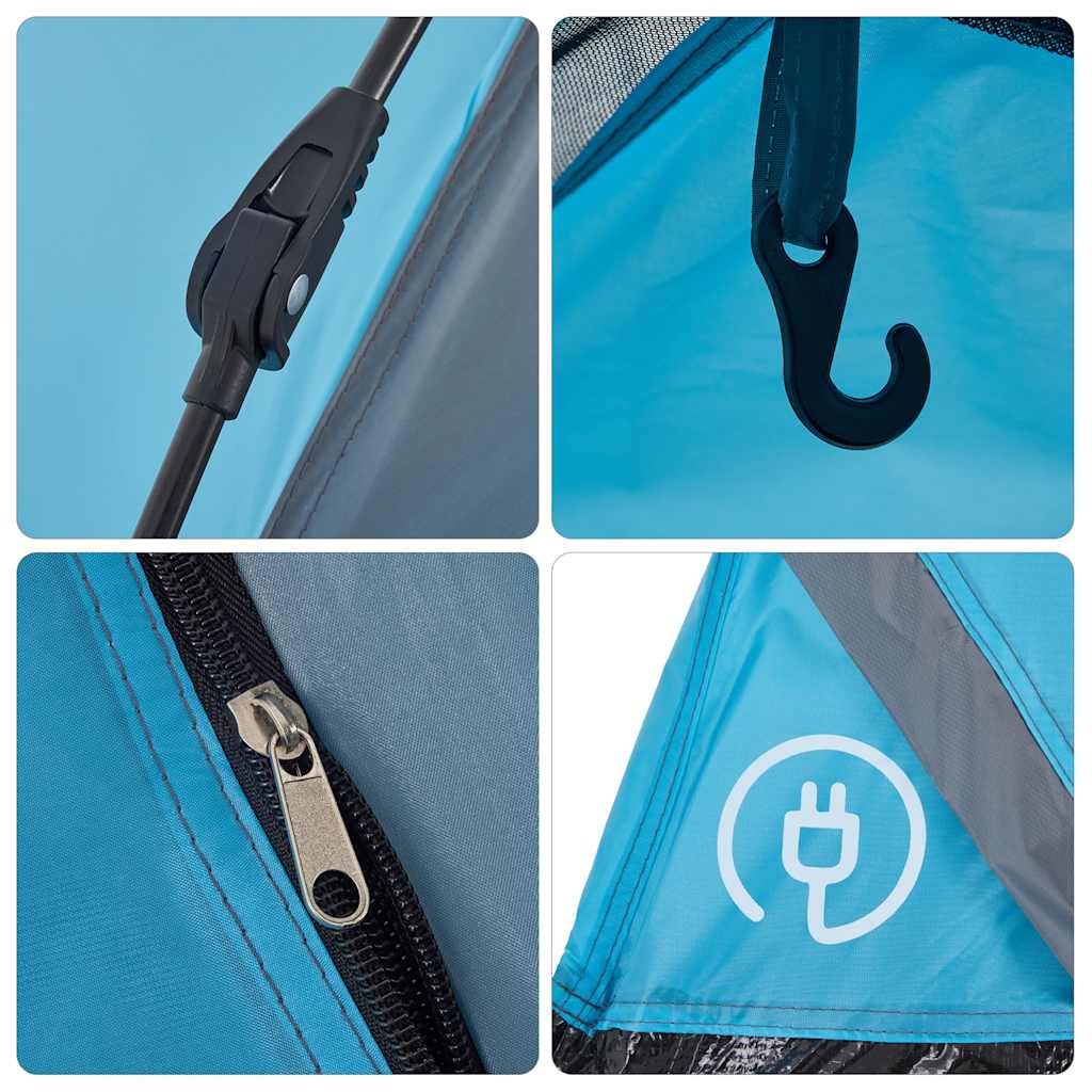 vidaXL Camping Tent Dome 4-Person Blue Quick Release - 36281