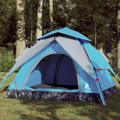 vidaXL Camping Tent Dome 4-Person Blue Quick Release - 36281