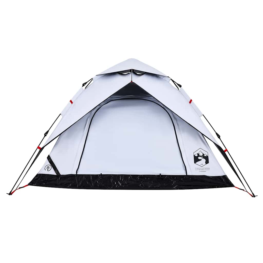 vidaXL Camping Tent Dome 4-Person White Blackout Fabric Quick Release