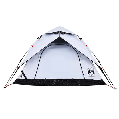 vidaXL Camping Tent Dome 4-Person White Blackout Fabric Quick Release