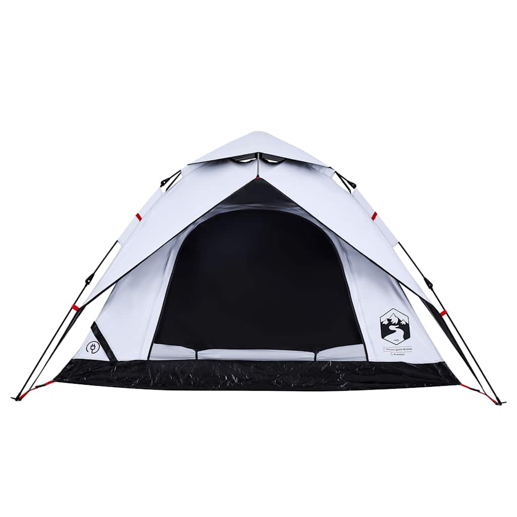 vidaXL Camping Tent Dome 4-Person White Blackout Fabric Quick Release