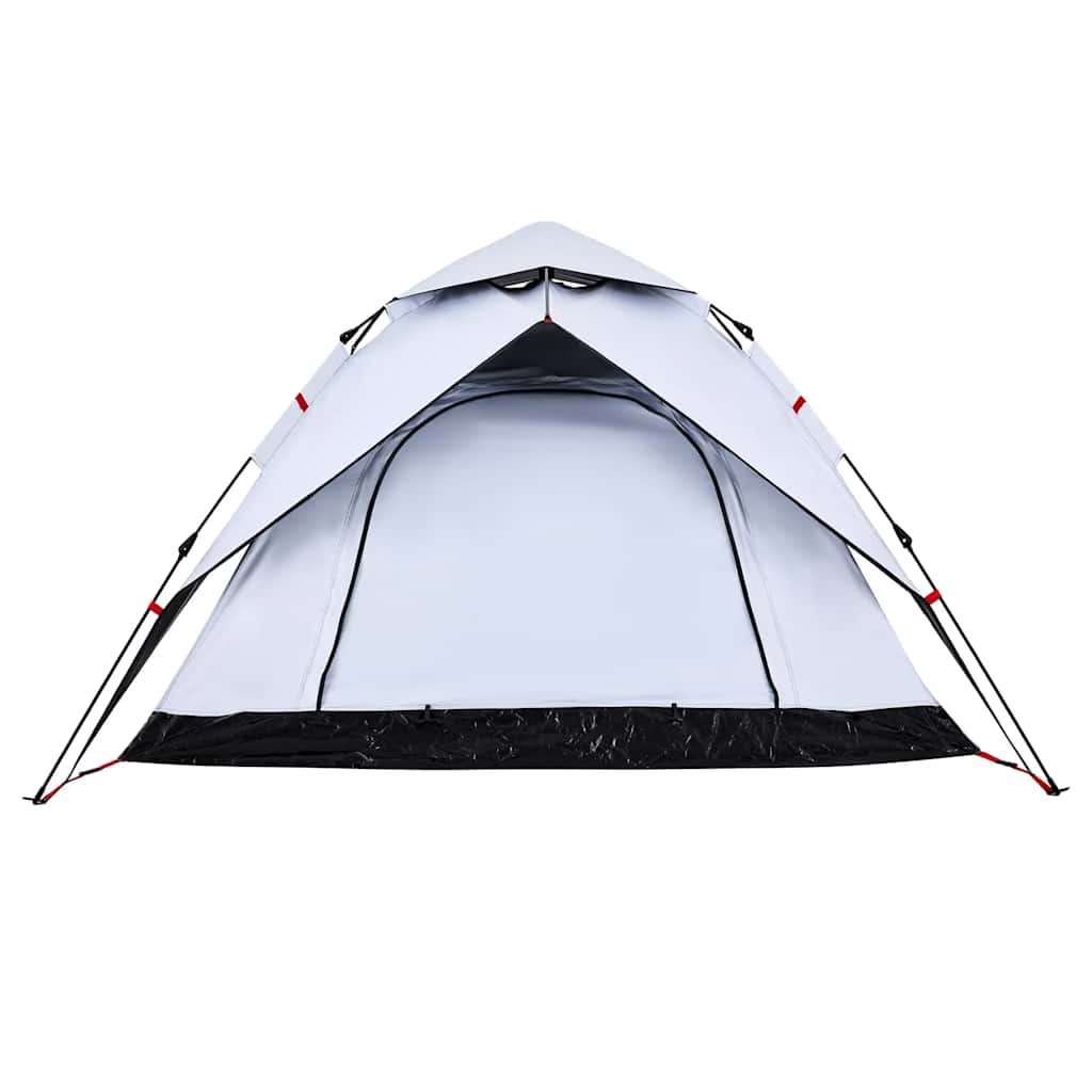 vidaXL Camping Tent Dome 4-Person White Blackout Fabric Quick Release