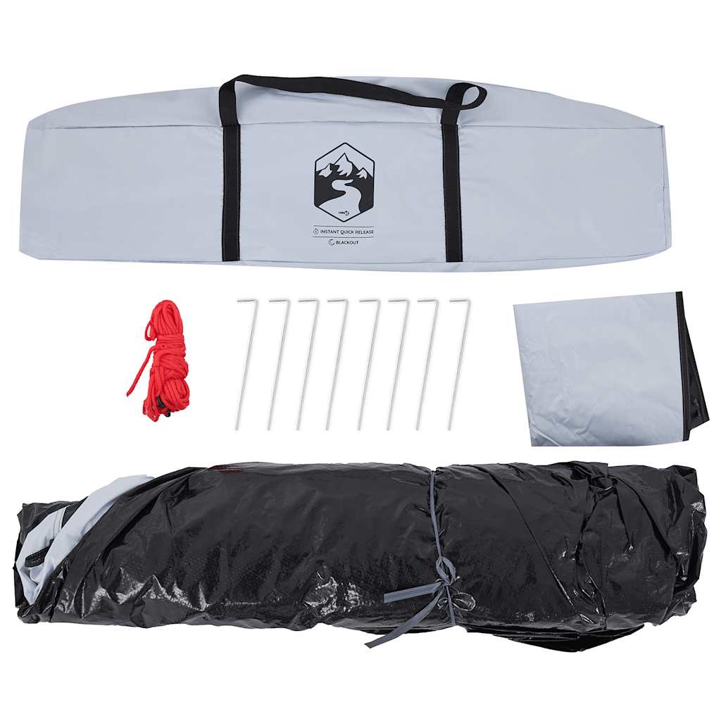 vidaXL Camping Tent Dome 4-Person White Blackout Fabric Quick Release