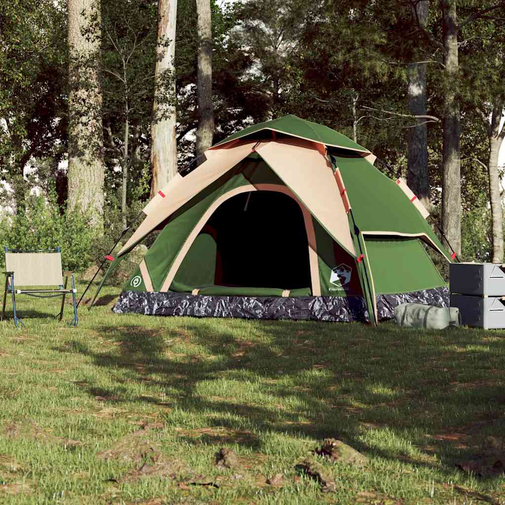 vidaXL Camping Tent Dome 5-Person Green Quick Release - 36296