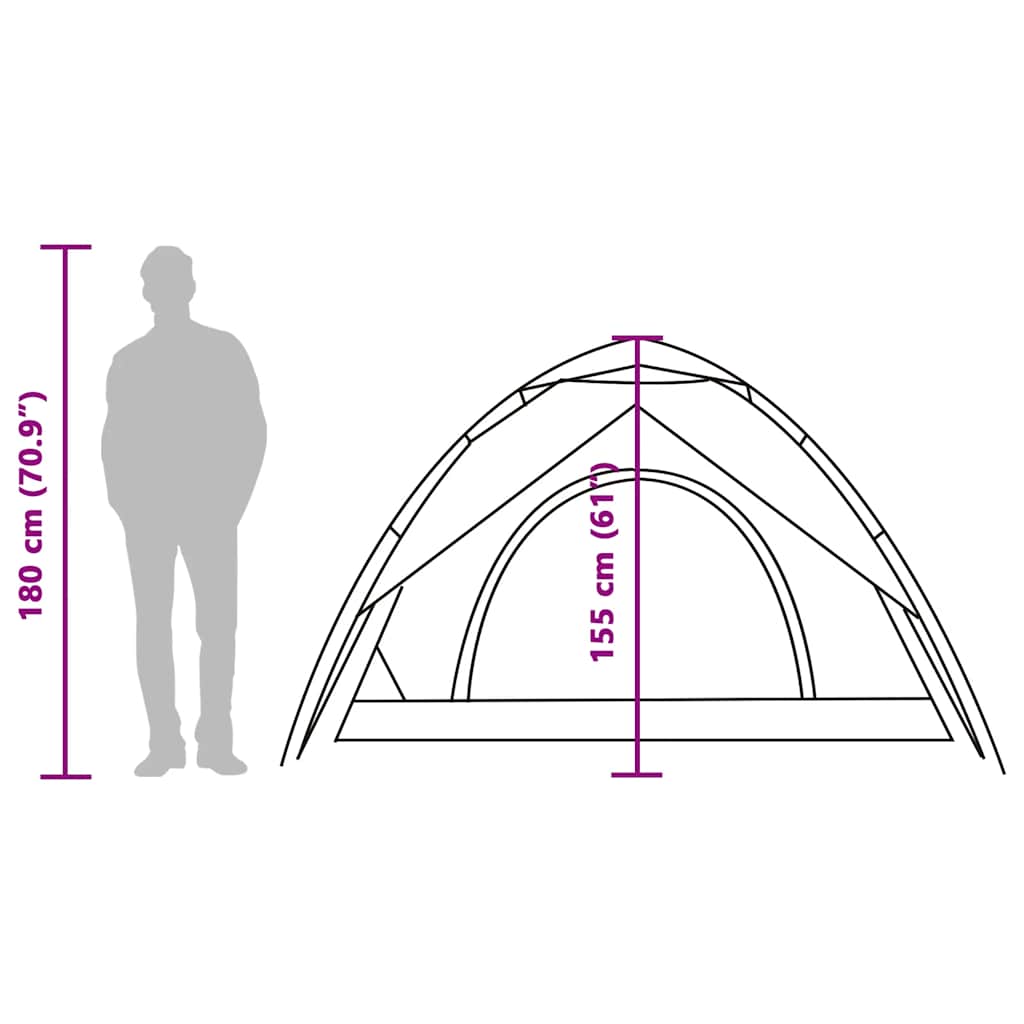 vidaXL Camping Tent Dome 5-Person Green Quick Release - 36296