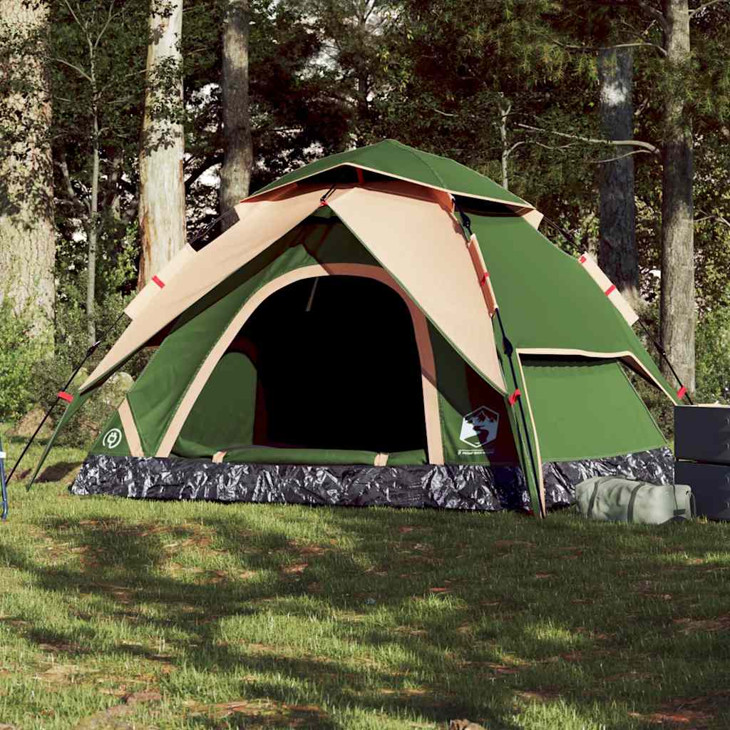 vidaXL Camping Tent Dome 5-Person Green Quick Release - 36296