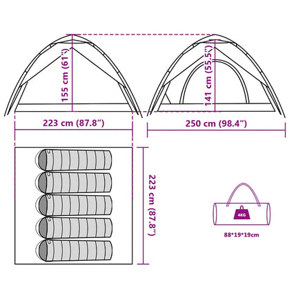 vidaXL Camping Tent Dome 5-Person Blue Quick Release - 36300