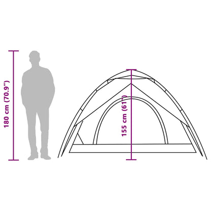 vidaXL Camping Tent Dome 5-Person Grey and Orange Quick Release - 36302