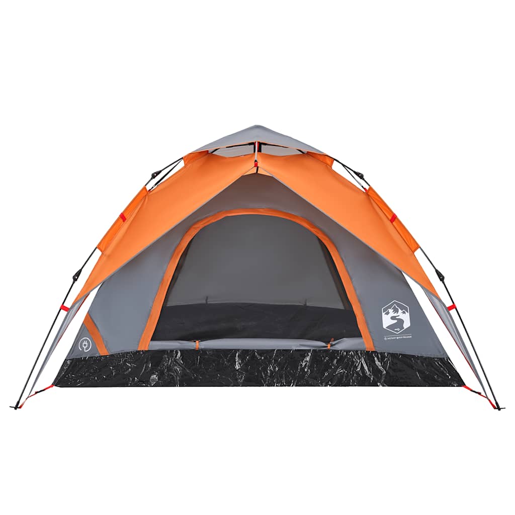 vidaXL Camping Tent Dome 5-Person Grey and Orange Quick Release - 36302