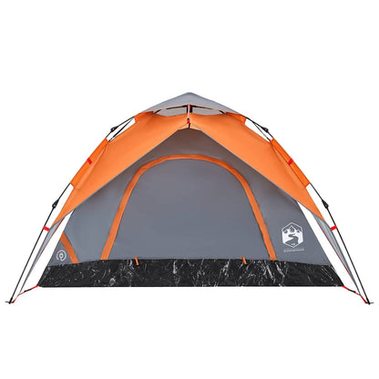 vidaXL Camping Tent Dome 5-Person Grey and Orange Quick Release - 36302