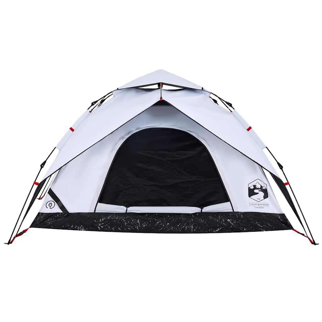 vidaXL Camping Tent Dome 5-Person White Blackout Fabric Quick Release