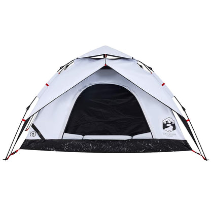 vidaXL Camping Tent Dome 5-Person White Blackout Fabric Quick Release