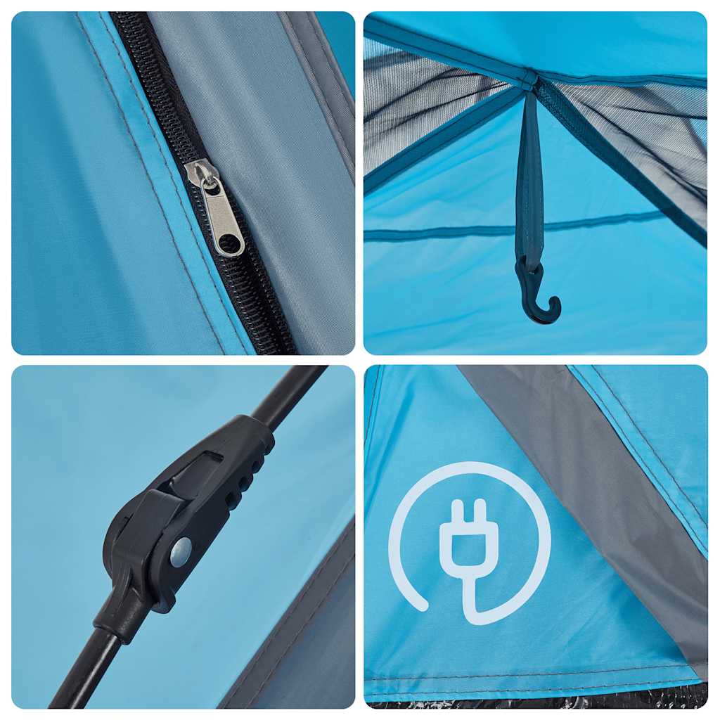 vidaXL Camping Tent Dome 2-Person Blue Quick Release