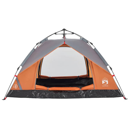 vidaXL Camping Tent Dome 2-Person Grey and Orange Quick Release