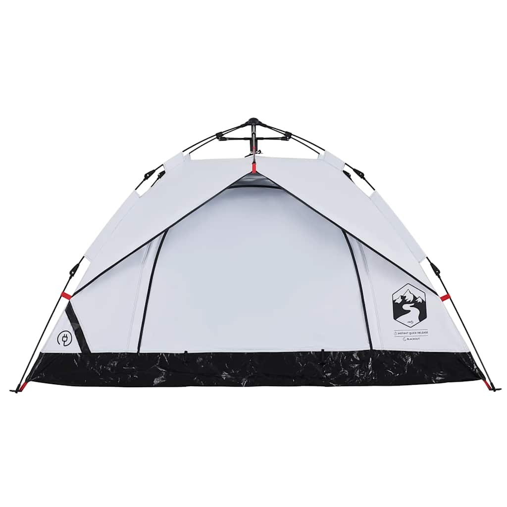 vidaXL Camping Tent Dome 2-Person White Blackout Fabric Quick Release