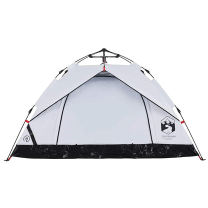vidaXL Camping Tent Dome 2-Person White Blackout Fabric Quick Release