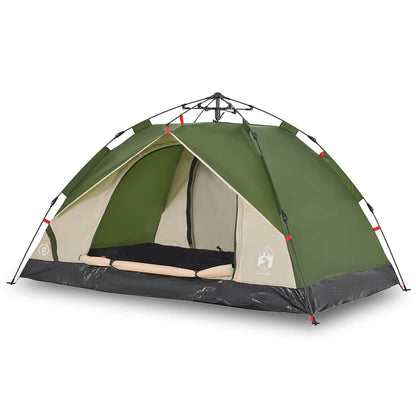 vidaXL Camping Tent Dome 3-Person Green Quick Release - 36330