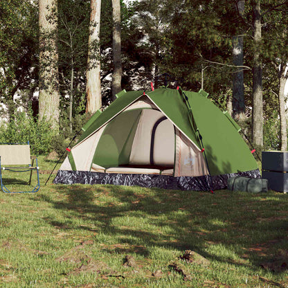 vidaXL Camping Tent Dome 3-Person Green Quick Release - 36330