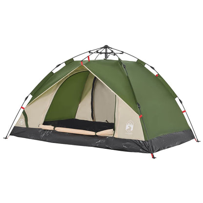 vidaXL Camping Tent Dome 3-Person Green Quick Release - 36330