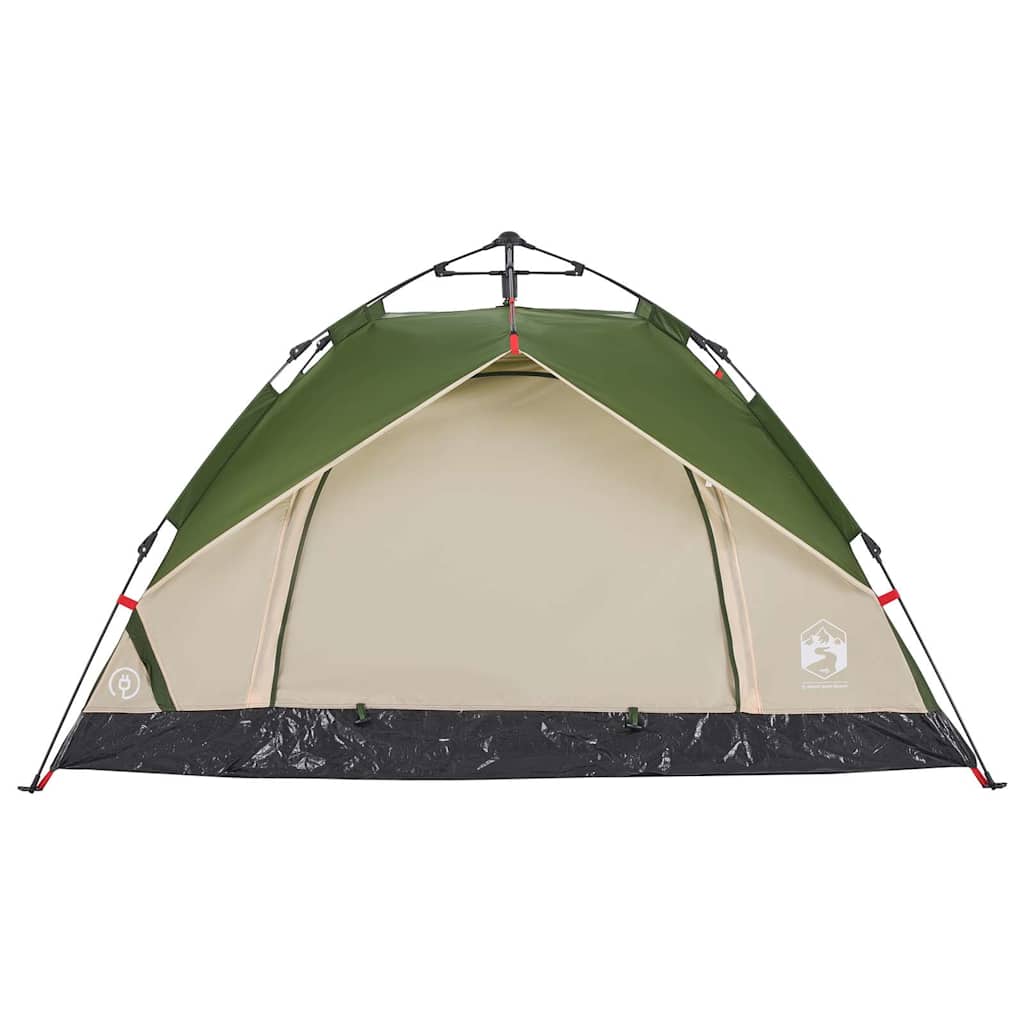 vidaXL Camping Tent Dome 3-Person Green Quick Release - 36330