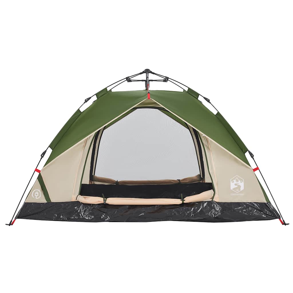vidaXL Camping Tent Dome 3-Person Green Quick Release - 36330