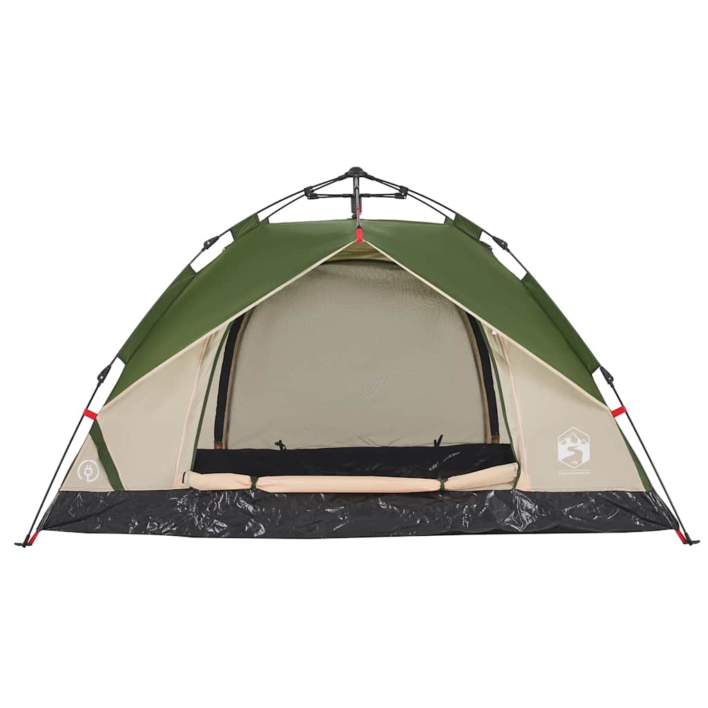 vidaXL Camping Tent Dome 3-Person Green Quick Release - 36330