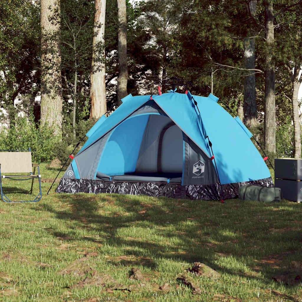vidaXL Camping Tent Dome 3-Person Blue Quick Release - 36334