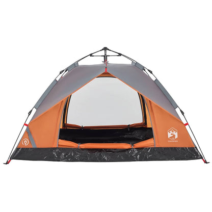 vidaXL Camping Tent Dome 3-Person Grey and Orange Quick Release - 36339