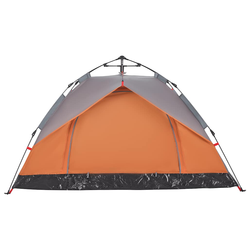 vidaXL Camping Tent Dome 3-Person Grey and Orange Quick Release - 36339