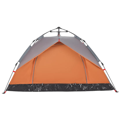 vidaXL Camping Tent Dome 3-Person Grey and Orange Quick Release - 36339
