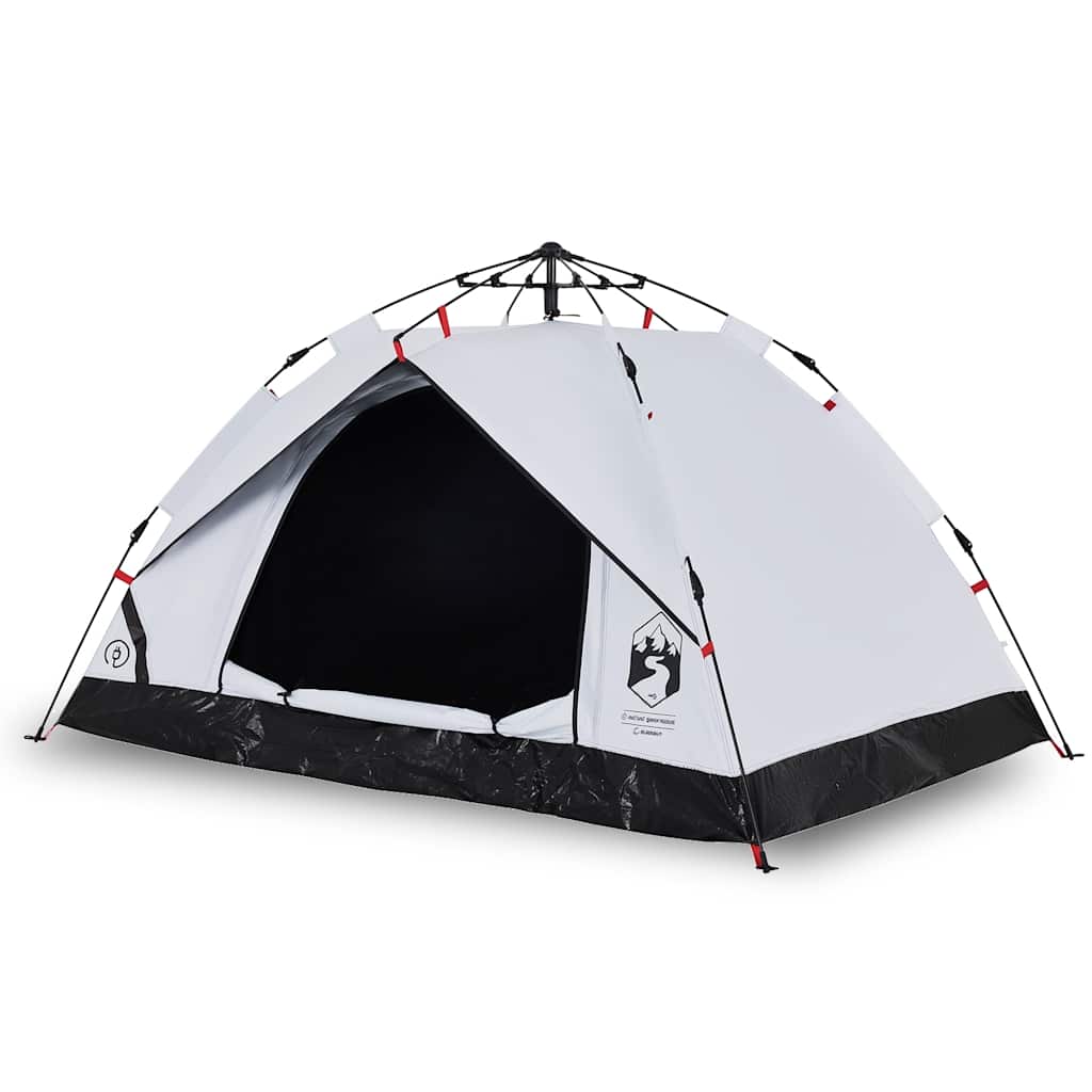 vidaXL Camping Tent Dome 3-Person White Blackout Fabric Quick Release - 36340