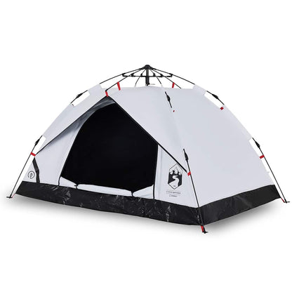vidaXL Camping Tent Dome 3-Person White Blackout Fabric Quick Release - 36340