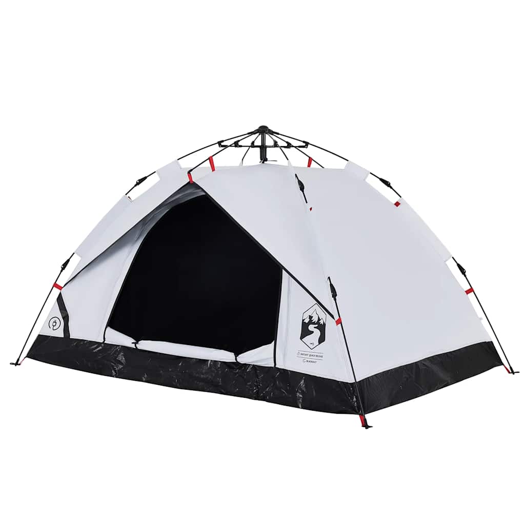 vidaXL Camping Tent Dome 3-Person White Blackout Fabric Quick Release - 36340