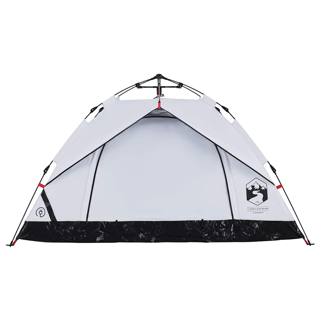 vidaXL Camping Tent Dome 3-Person White Blackout Fabric Quick Release - 36340