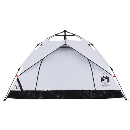 vidaXL Camping Tent Dome 3-Person White Blackout Fabric Quick Release - 36340