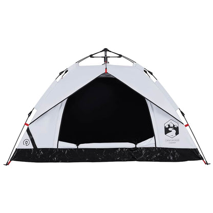 vidaXL Camping Tent Dome 3-Person White Blackout Fabric Quick Release - 36340
