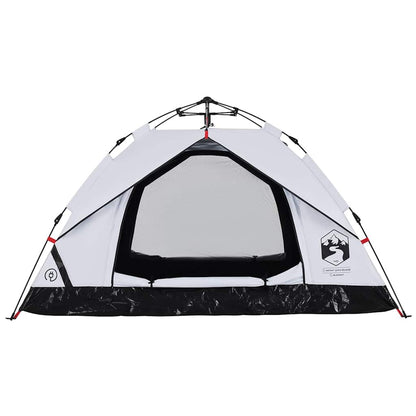 vidaXL Camping Tent Dome 3-Person White Blackout Fabric Quick Release - 36340