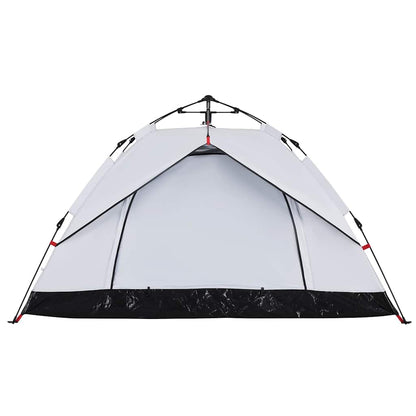 vidaXL Camping Tent Dome 3-Person White Blackout Fabric Quick Release - 36340