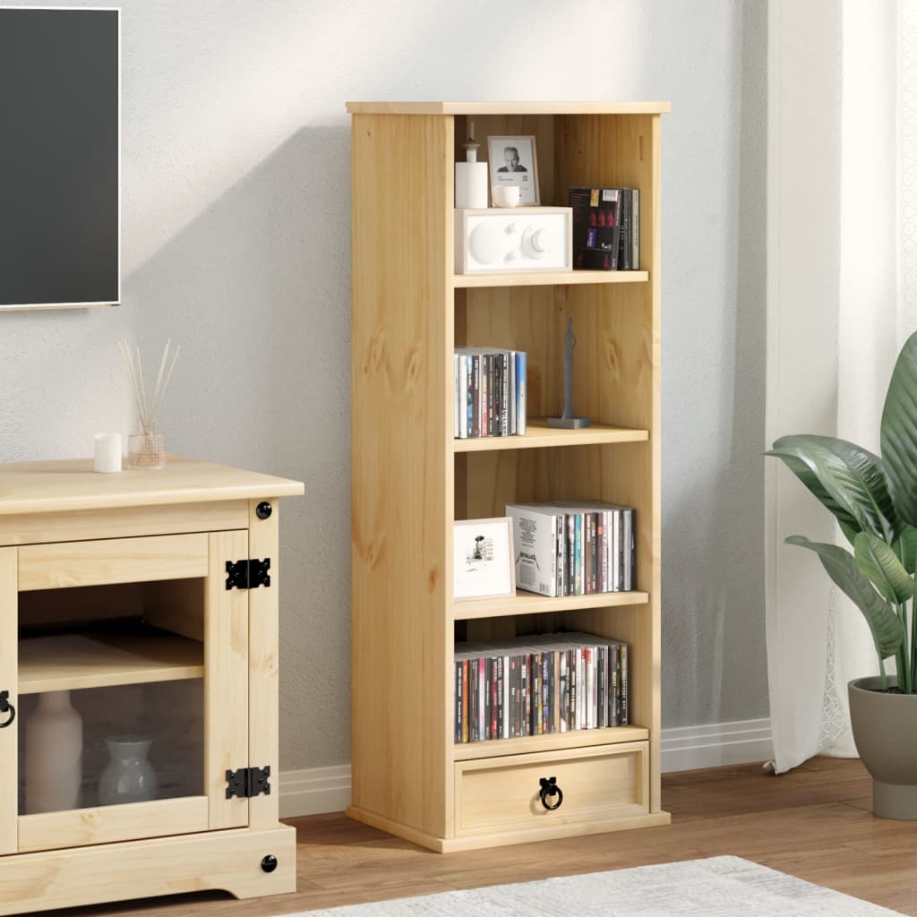 vidaXL CD Cabinet Corona 40x30x110 cm Solid Wood Pine - Brown
