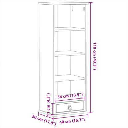 vidaXL CD Cabinet Corona 40x30x110 cm Solid Wood Pine - Brown