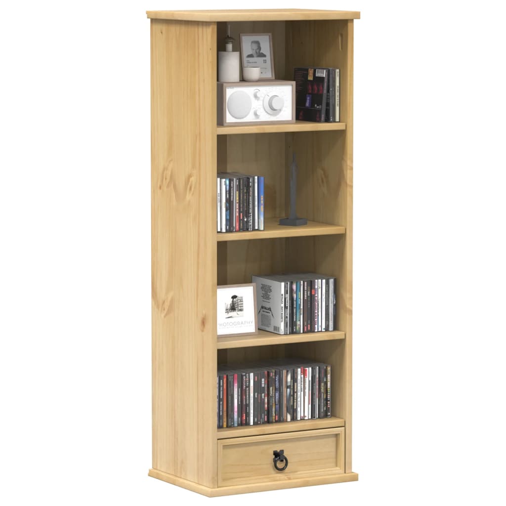 vidaXL CD Cabinet Corona 40x30x110 cm Solid Wood Pine - Brown