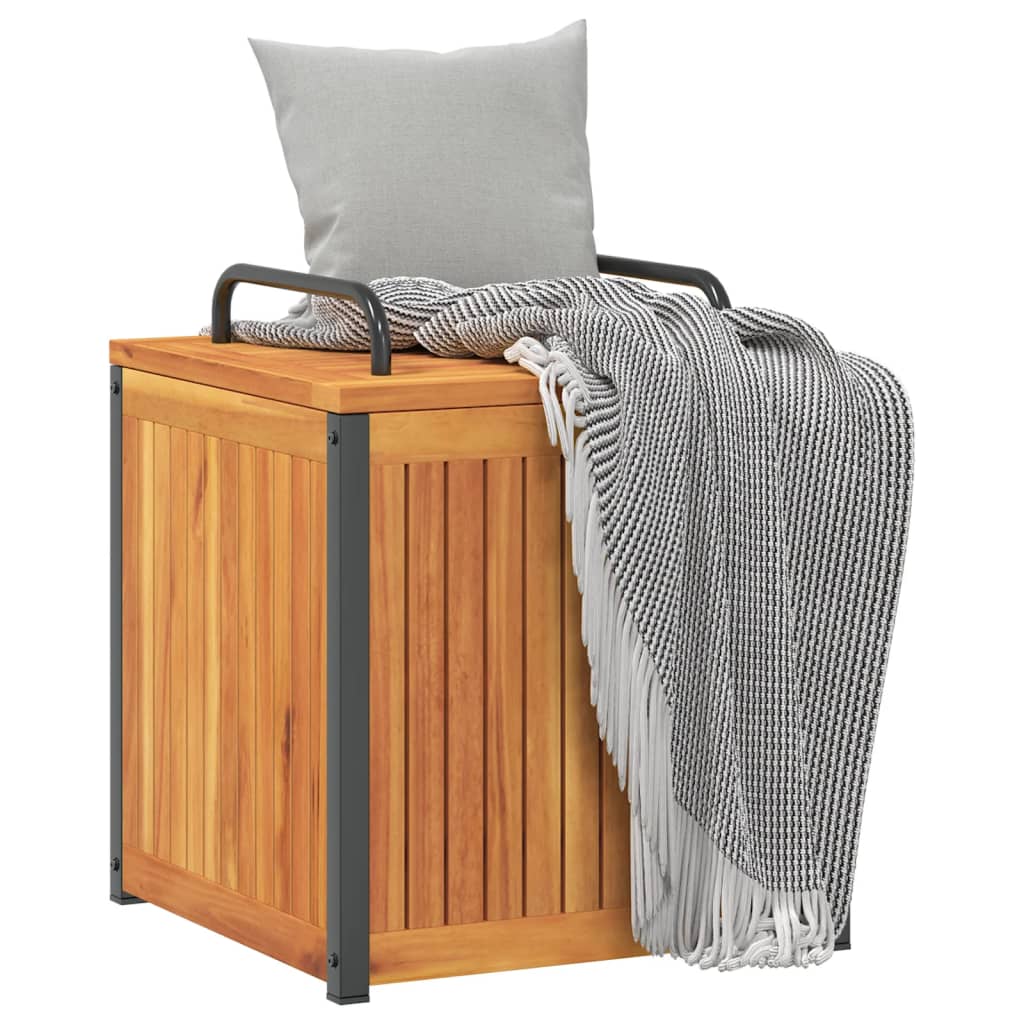 vidaXL Outdoor Cushion Box 45x45x45/53 cm Solid Wood Acacia and Steel - Brown
