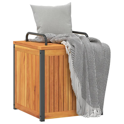 vidaXL Outdoor Cushion Box 45x45x45/53 cm Solid Wood Acacia and Steel - Brown