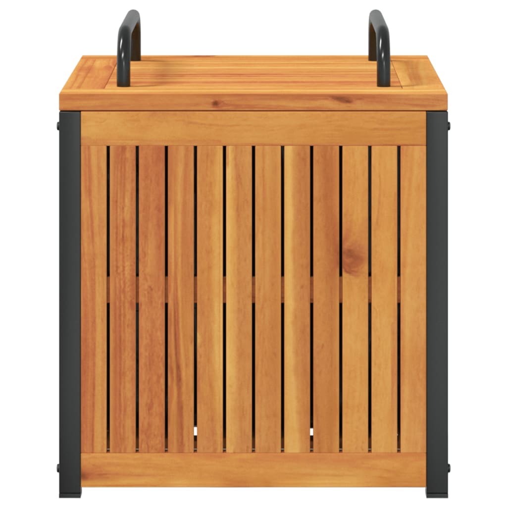 vidaXL Outdoor Cushion Box 45x45x45/53 cm Solid Wood Acacia and Steel - Brown